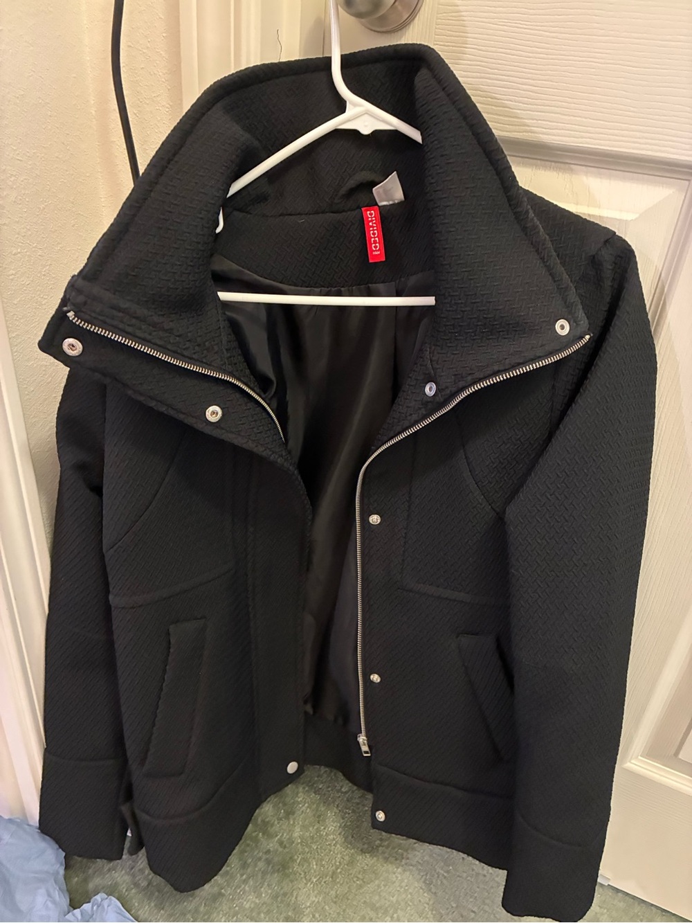 H&M Black Women's Utility Jacket with Stand Collar